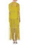 Shop_Maison Blu_Yellow Embroidered V Neck Jacket And Dhoti Pant Set _at_Aza_Fashions