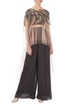 Buy_Maison Blu_Beige Embroidered Round Cape And Pant Set For Women_at_Aza_Fashions