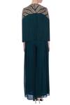 Shop_Maison Blu_Blue Round Jumpsuit With Fringe Cape For Women_at_Aza_Fashions