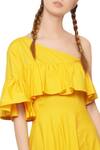 Manika Nanda_Yellow Dandelion Ruffled Dress For Women_Online_at_Aza_Fashions