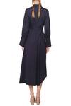 Shop_Manika Nanda_Blue Navy Asymmetric Midi Dress For Women_at_Aza_Fashions