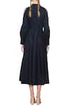 Shop_Manika Nanda_Blue Navy Ruffled Maxi Dress For Women_at_Aza_Fashions
