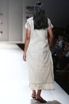 Shop_Prama by Pratima Pandey_White Chanderi Silk Embroidered Thread Work Scoop Neck Kurta For Women_at_Aza_Fashions