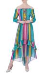 Buy_Siddhartha Bansal_Blue Cotton Striped Dress_at_Aza_Fashions