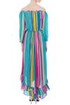 Shop_Siddhartha Bansal_Blue Cotton Striped Dress_at_Aza_Fashions
