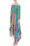Buy_Siddhartha Bansal_Blue Cotton Striped Dress_Online_at_Aza_Fashions