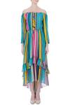 Shop_Siddhartha Bansal_Blue Cotton Striped Dress_Online_at_Aza_Fashions