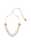 Buy_Posh By Rathore_White Stone Embellished Layered Necklace _at_Aza_Fashions
