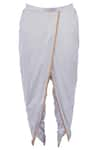 Shop_Pranay Baidya_Grey Cotton Silk Plain Dhoti Pant  _at_Aza_Fashions