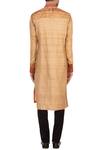 Shop_Sharbari Studio_Beige And Orange Tussar Silk Embroidered Angrakha Kurta Set_at_Aza_Fashions