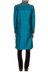 Shop_Sharbari Studio_Blue Raw Silk Embroidered Sherwani Set_at_Aza_Fashions