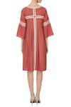 Shop_Chambray & Co._Coral Round Applique Shift Dress _at_Aza_Fashions