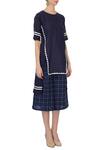 Chambray & Co._Blue Linen Panelled Applique Tunic_Online_at_Aza_Fashions