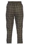 Shop_Chambray & Co._Green Linen Embroidered Checks Chequered Cigarette Pant For Women_at_Aza_Fashions