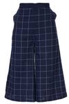 Chambray & Co._Blue Linen Embroidered Checks Chequered Cullottes For Women_Online_at_Aza_Fashions