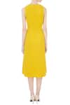 Shop_Gauri & Nainika_Yellow Micro Floral Embroidered Dress_at_Aza_Fashions
