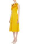 Buy_Gauri & Nainika_Yellow Micro Floral Embroidered Dress_Online_at_Aza_Fashions