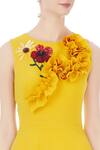 Gauri & Nainika_Yellow Micro Floral Embroidered Dress_at_Aza_Fashions
