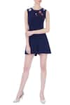 Buy_Gauri & Nainika_Blue Moss Crepe Embroidered Jumpsuit_at_Aza_Fashions