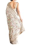 Shop_Nakul Sen_White Chiffon Embroidered Saree With Blouse_at_Aza_Fashions