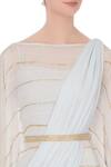 Pooja Rajpal Jaggi_Blue Bustier: Square Embroidered Cape With Saree For Women_at_Aza_Fashions