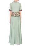 Shop_Desert Shine by Sulochana Jangir_Green Round Printed Peplum Gown For Women_at_Aza_Fashions