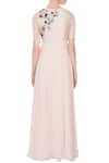 Shop_Desert Shine by Sulochana Jangir_Peach Round Embroidered Gown For Women_at_Aza_Fashions