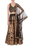 Buy_Vandana Sethi_Black Satin Silk Gharara Set_at_Aza_Fashions