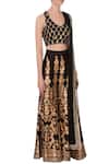 Vandana Sethi_Black Satin Silk Gharara Set_Online_at_Aza_Fashions