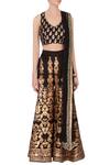 Shop_Vandana Sethi_Black Satin Silk Gharara Set_Online_at_Aza_Fashions
