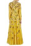Shop_Joy Mitra_Yellow Round Chanderi Jacket And Lehenga Set For Women_at_Aza_Fashions