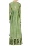 Shop_Joy Mitra_Green Round Chanderi Kurta And Lehenga Set _at_Aza_Fashions