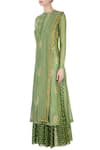 Buy_Joy Mitra_Green Round Chanderi Kurta And Lehenga Set For Women_Online_at_Aza_Fashions