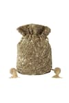 Shop Adora By Ankita Gold Gota Patti, Sequins Polyester Embroidered Potli Bag at Aza Fashions Shop_Adora By Ankita_Gold Gota Patti, Sequins Polyester Embroidered Potli Bag _at_Aza_Fashions