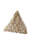 Buy_Adora By Ankita_Gold Pearls, Beads Polyester Embellished Clutch _at_Aza_Fashions