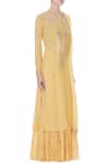 Manasi Sengupta_Yellow Round Layered Kurta Set  _Online_at_Aza_Fashions