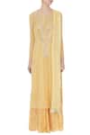 Shop_Manasi Sengupta_Yellow Round Layered Kurta Set For Women_Online_at_Aza_Fashions