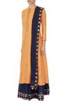 Buy_Manasi Sengupta_Yellow Cotton Silk Embroidered Mandarin Collar Kurta Lehenga Set For Women_Online_at_Aza_Fashions