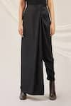 Buy_431-88 by Shweta Kapur_Black Satin Draped Pant  _Online_at_Aza_Fashions