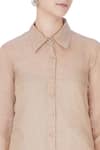 Urvashi Kaur_Beige Tissue Silk Shirt_at_Aza_Fashions