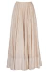 Urvashi Kaur_Beige Silk Maxi Skirt  _Online_at_Aza_Fashions