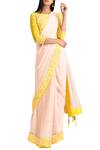 Buy_MADZIN_Yellow Round Embroidered Saree With Blouse For Women_at_Aza_Fashions