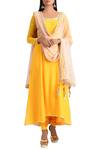 Buy_MADZIN_Yellow Round Embroidered Anarkali Set For Women_at_Aza_Fashions