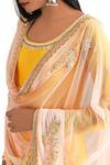 MADZIN_Yellow Round Embroidered Anarkali Set For Women_Online_at_Aza_Fashions