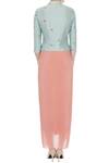 Shop_Nautanky_Blue Round Chanderi Silk Jacket And Skirt Set For Women_at_Aza_Fashions