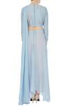 Shop_Nautanky_Blue Round Silk Draped Kurta Set For Women_at_Aza_Fashions