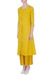 Buy_Desert Shine by Sulochana Jangir_Yellow Round Embroidered Jacket With Kurta For Women_Online_at_Aza_Fashions