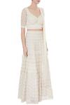 Vandana Sethi_White Leaf Neck Embroidered Lehenga Set For Women_Online_at_Aza_Fashions
