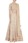 Vandana Sethi_Beige Boat Silk Lehenga Set _Online_at_Aza_Fashions