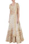 Buy_Vandana Sethi_White Leaf Neck Embroidered Lehenga Set For Women_Online_at_Aza_Fashions